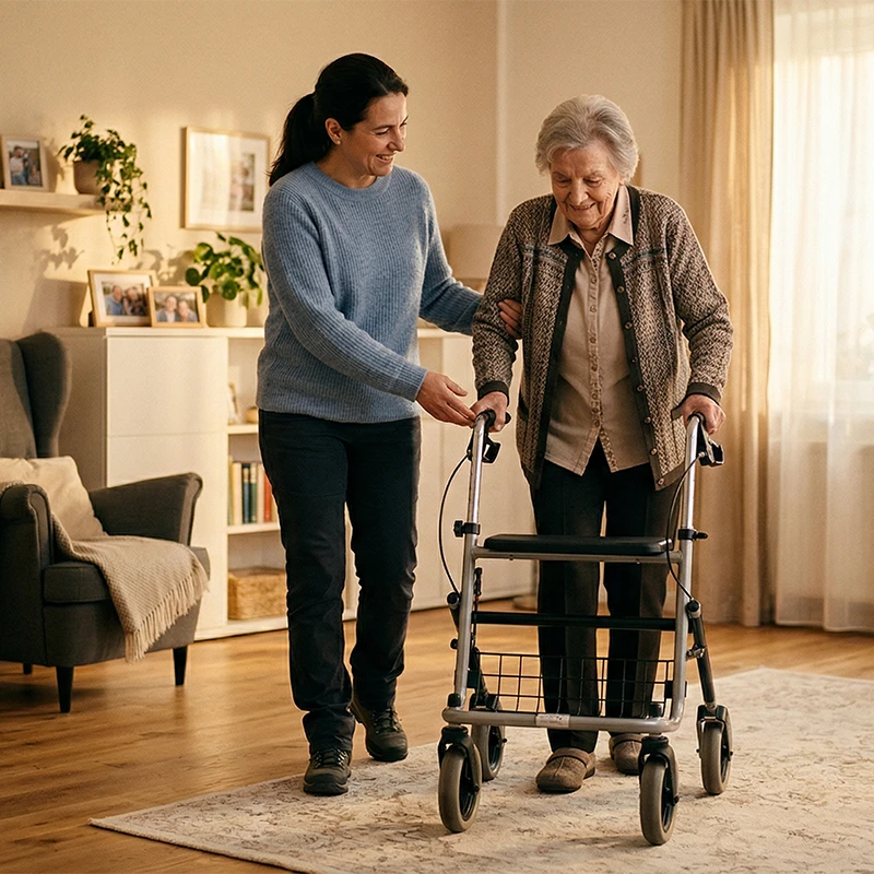 medicare_blog_hilfe-im-pflegealltag-tipps_mobilisation-mit-gehhilfe